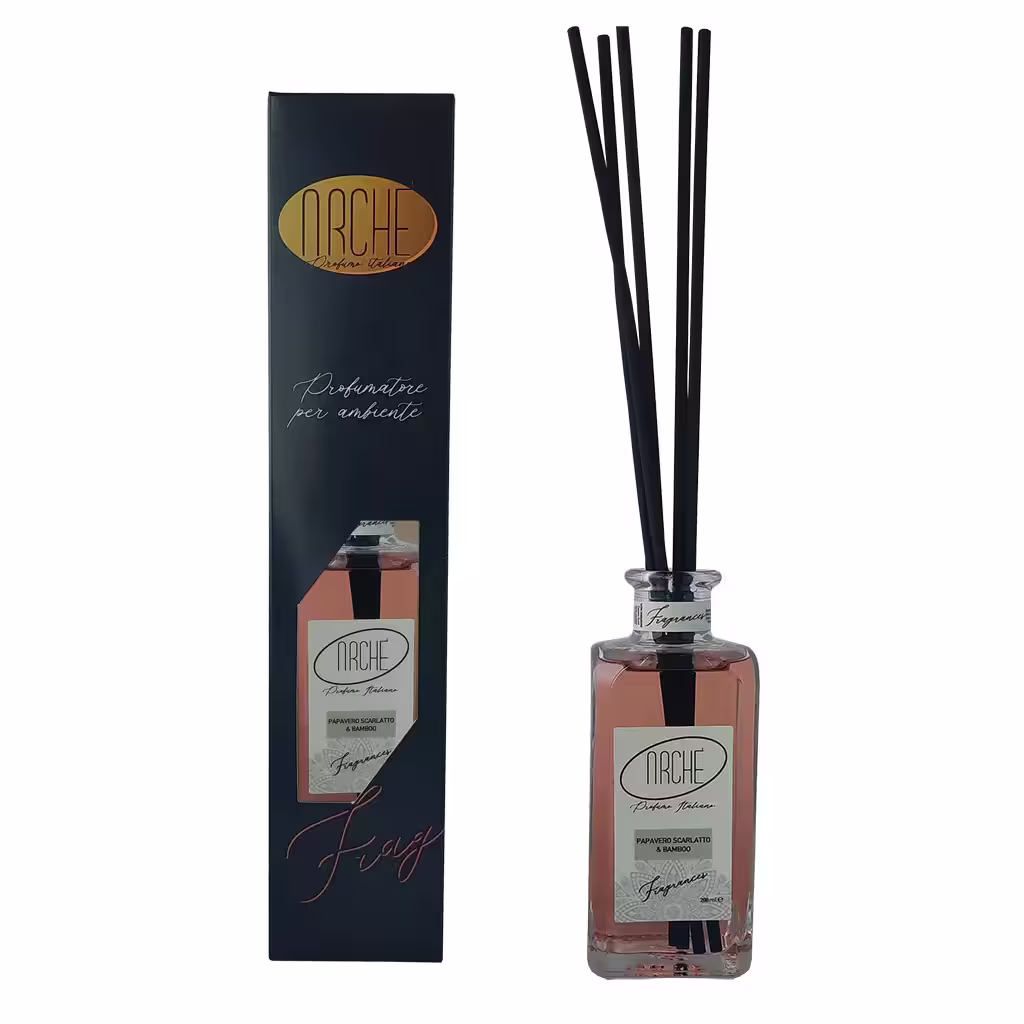 Diffusore con bastoncini Papavero scarlatto e Bamboo