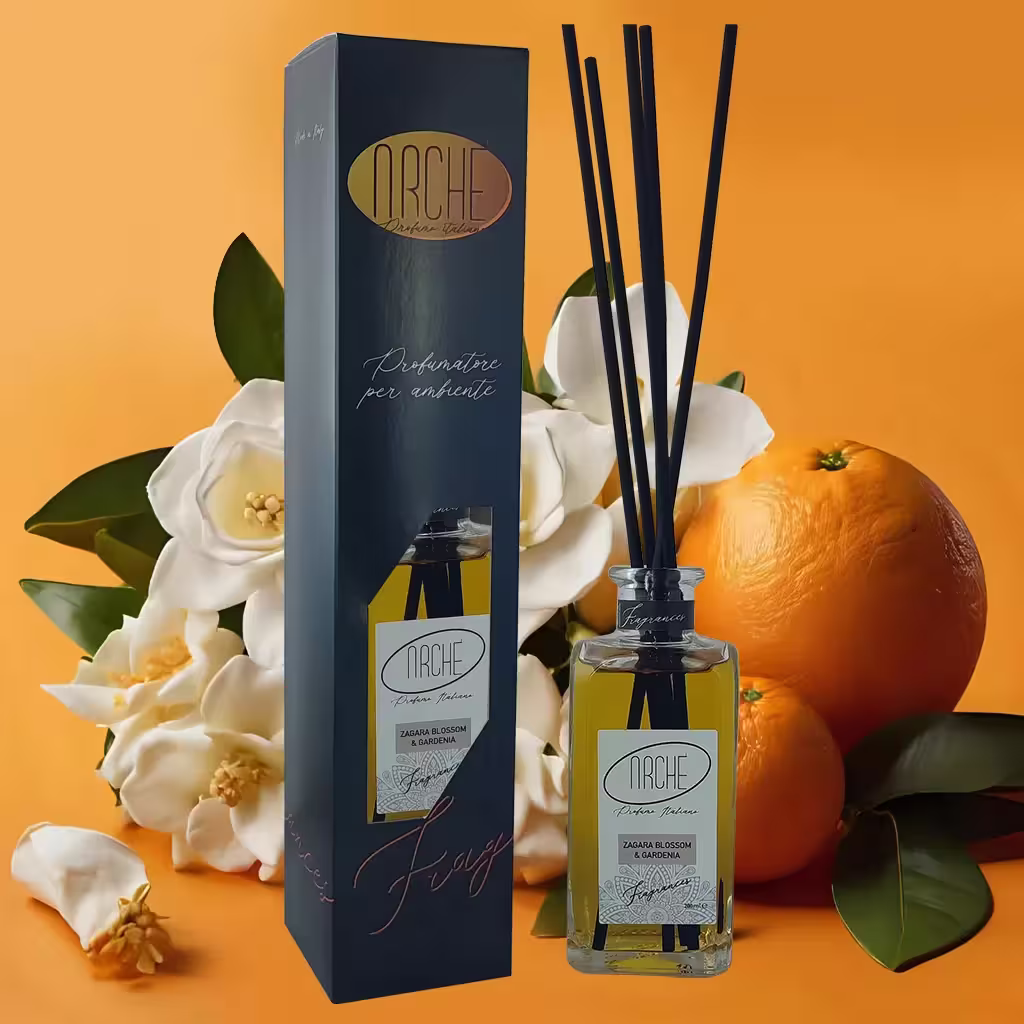 Fragranza con bastoncini Zagara blossom e Gardenia